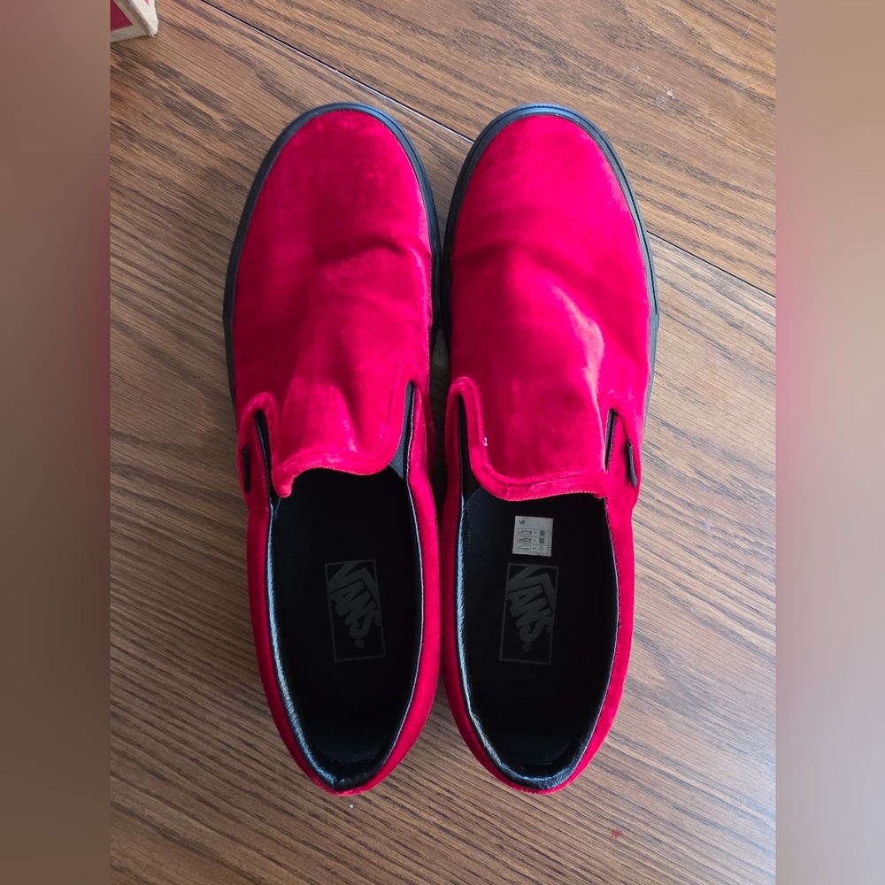 Vans Classic Velvet Chili Pepper Slip-Ons